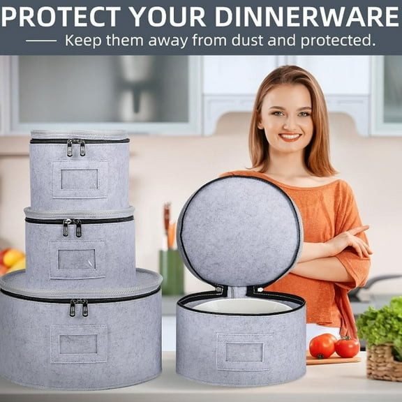 kttectoa Tableware Storage Bag Set Kitchen Organizer for Cups Plates Bowls China RV Moving Cabinet Foldable Storage 18x14cm Christmas Gifts Home