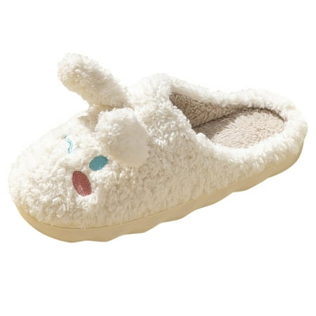 

Slippers for Women Women Slippers Autumn And Winter Comfortable Fashion Cartoon Cute Rabbit Warm Indoor Non Slip Womens Slippers Chemical Fiber White 37