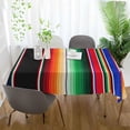 thumbnail image 6 of GZHJMY Mexican Serape Blanket Stripe Square Tablecloth, Waterproof Stain Wrinkle Resistant Washable Polyester Table Cover for Picnic Dinner Holiday Kitchen Party Decor, 54 x 54 in Home Decor, 6 of 7