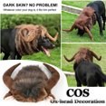 thumbnail image 2 of OutmaxHome Dog Horn Wig, Soft Halloween Bull Pet Costumes, Warm Ox Hat Dogs Wig Clothes Pet Dog Cat Bull Mane Horn Christmas Accessories Cosplay for Medium Large Dogs, 2 of 9