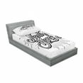thumbnail image 3 of Ambesonne Vintage Fitted Sheet & Pillow Sham Set, New York Typography, Queen, Black White, 3 of 3