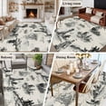 thumbnail image 5 of Nautical Lighthouse Area Rugs 6'x9', Washable Small Throw Rugs for Kitchen Dining room, Farmhouse Retro Ocean Ship Map Indoor Outdoor Rug Non-Slip Low Pile Carpet Runner Reversible Floor Mats, 5 of 8