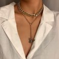thumbnail image 5 of Gargantilla de clavícula femenina elegante, collar de mariposa de aleación retro simple, 5 of 5