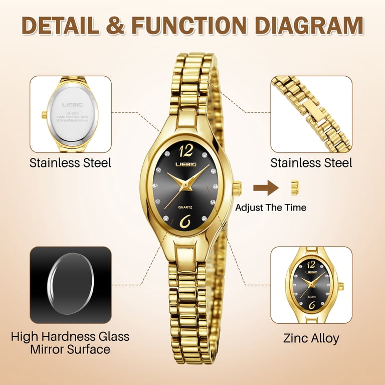 SKMEI Women's Small Gold Oval Watch with Waterproof Design photo 6