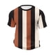 thumbnail image 4 of Ceisia Men's Summer Casual Slim Fit Crew Neck Short Sleeve T-Shirt Multi-Color Vertical Striped Waffle Knit Stretch Fabric Orange M Gifts, 4 of 6