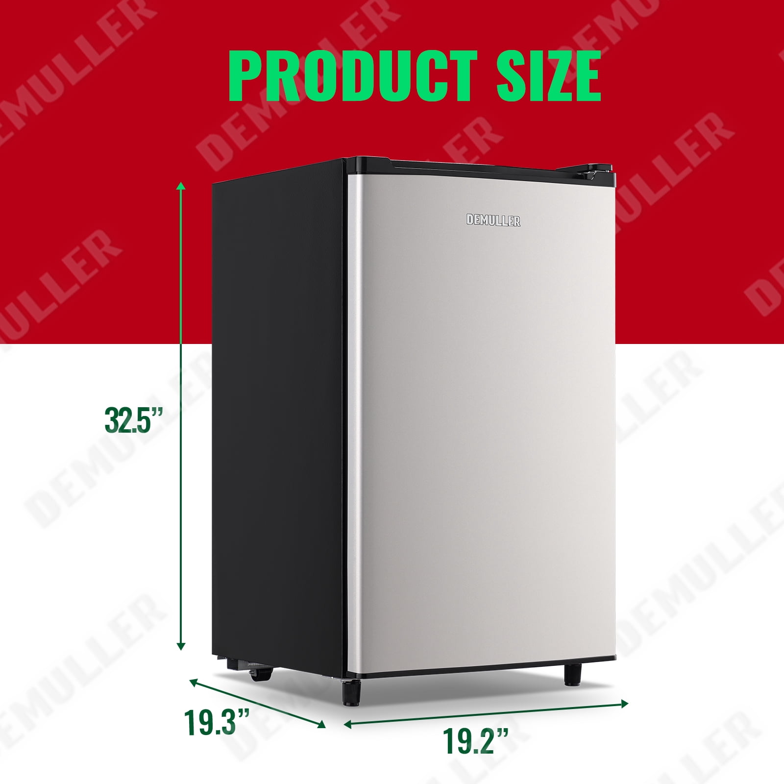 Demuller Upright Freezer 3.2 Cu.ft Freezer 7-speed Temperature Control Fix Shelves Silver New
