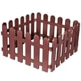 thumbnail image 1 of Jardín Ribete Borde 19.7x11.8 Pulgadas Plástico Césped Cerca Decorativa Cerca para Patio Paisaje Sendero Exterior Interior, Marrón Paquete de 5 Unique Bargains cercas decorativas al aire libre, 1 of 5