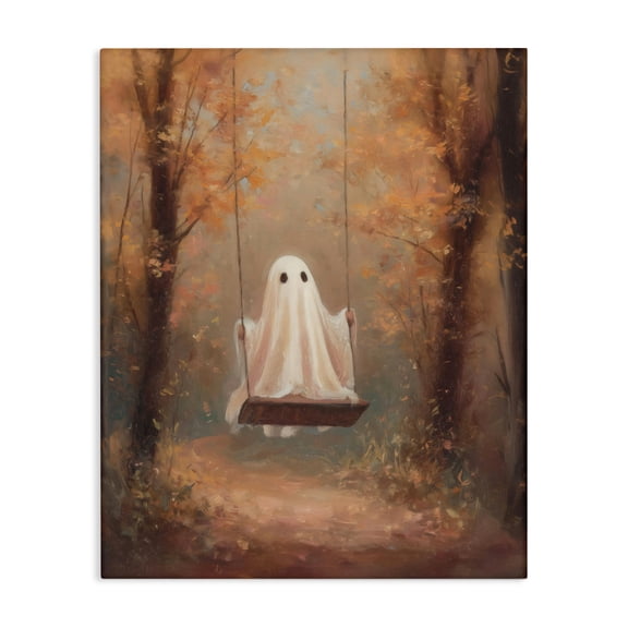 Eerie Swinging Ghost Canvas Wall Art, design by Arlington Prints