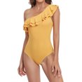thumbnail image 1 of Traje de baño Mujer Color sólido Un hombro Volantes Bikini Traje de baño conservador Fridja  nalpqowj62851, 1 of 8