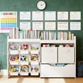 thumbnail image 3 of COSVALVE Wooden Kids Toy Storage Organizer with Bookshelf,9 Box Bins,Movable Drawer for Nursery Playroom Bedroom(White), 3 of 19