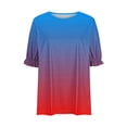 thumbnail image 3 of Shorts pour Femmes, Blouses pour Femmes, Mode Décontractée Grande Taille Col Rond T-Shirt Imprimé Haut Blouse, 3 of 4