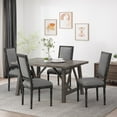thumbnail image 2 of Noble House Robin Wood Upholstered Dining Chair, Set of 4, Gray, 2 of 9