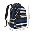 thumbnail image 2 of Fotbe Thin Blue Line Flag Mochila Casual con Estampado para Escuela, Viajes y Actividades al Aire Libre - Duradera, Ligera y Cómoda, 2 of 5