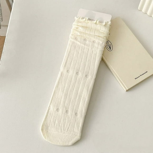 Granjero Gordo 10 pares de calcetines finos de algodón para mujer, calcetines de algodón suave para mujer por encima del tobillo (blanco A13)