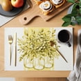 thumbnail image 2 of Eucalyptus Yellow Placemats Set of 12, Vintage Bottle Succulents Flower Stripe Placemats for Dining Table, Place Mats for Kitchen Tabletop, Waterproof Wipeable Dining Table Mats Set, 2 of 9