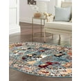 thumbnail image 3 of Rugs.com Rabia Collection Rug – 8' x 10' Oval Blue Low Rug Perfect For Living Rooms, Large Dining Rooms, Open Floorplans, 3 of 9