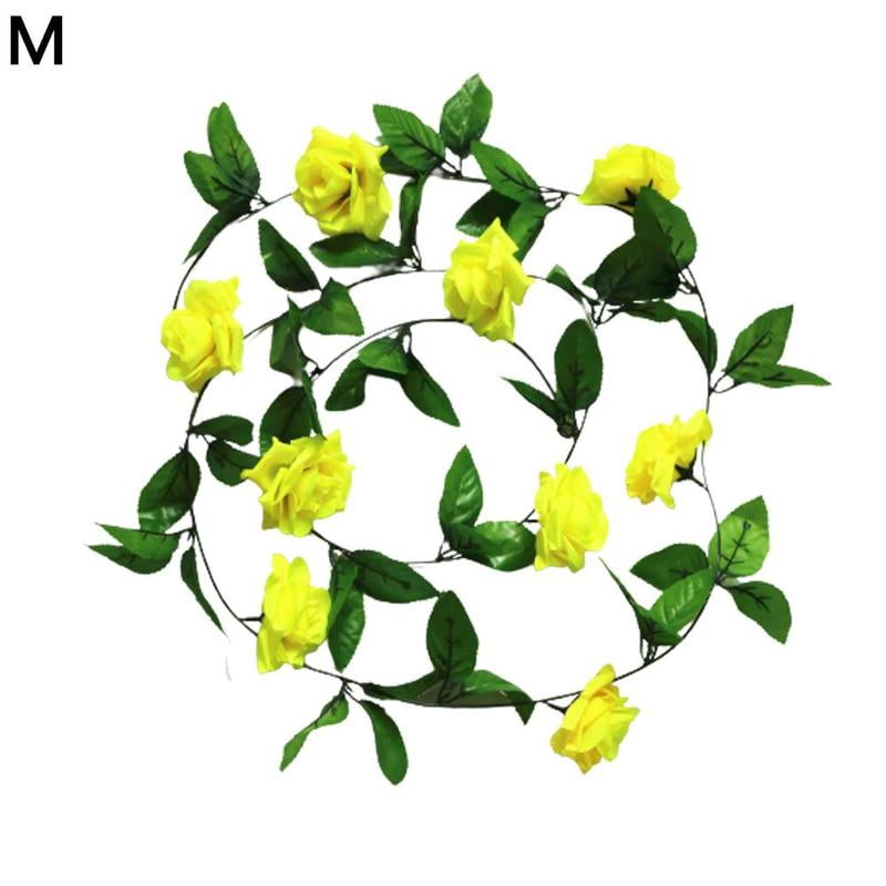 8Ft Artificial Rose Garland Silk Flower Vine Ivy Wedding Decor Garden 2023 K7V3