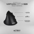 thumbnail image 4 of Mouse Ergonomico Acteck VIRTUOS FITT MI520 2400dpi 6 Botones Inalambrico Negro, 4 of 6
