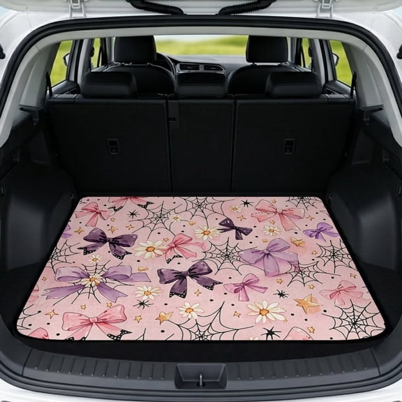 HUISEFOR Spider Web Car Trunk Mat for Women 29" x 39" Halloween Design Cargo Mat Rear Trunk Liner Scratchproof Cars Accessories Full Protection Suitable for Most Cars SUV