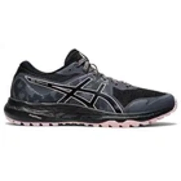 ASICS Women's Gel-Scram 6 Trail Running Shoes Gray/Pink Lace Closure Mesh Uppers