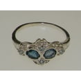 thumbnail image 4 of 925 Sterling Silver Natural London Blue Topaz & Aquamarine Womens Promise Ring - Size 6.5, 4 of 5