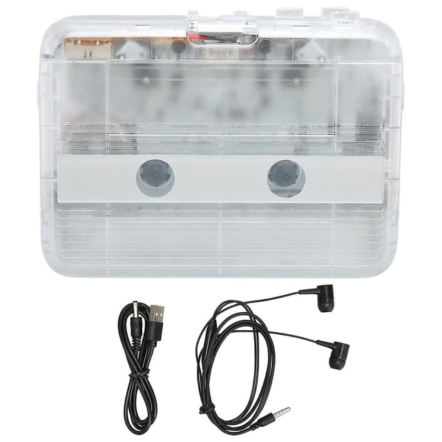 TON007B Bluetooth Cassette Player with Headphones Auto Reverse Stereo Cassette Player White