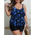 thumbnail image 2 of a.Jesdani Women Plus Size Tankini Swimsuits Tummy Control Two Piece Bathing Suit Ruffled Flounce Swimwear with Shorts 0X-5X, 2 of 6