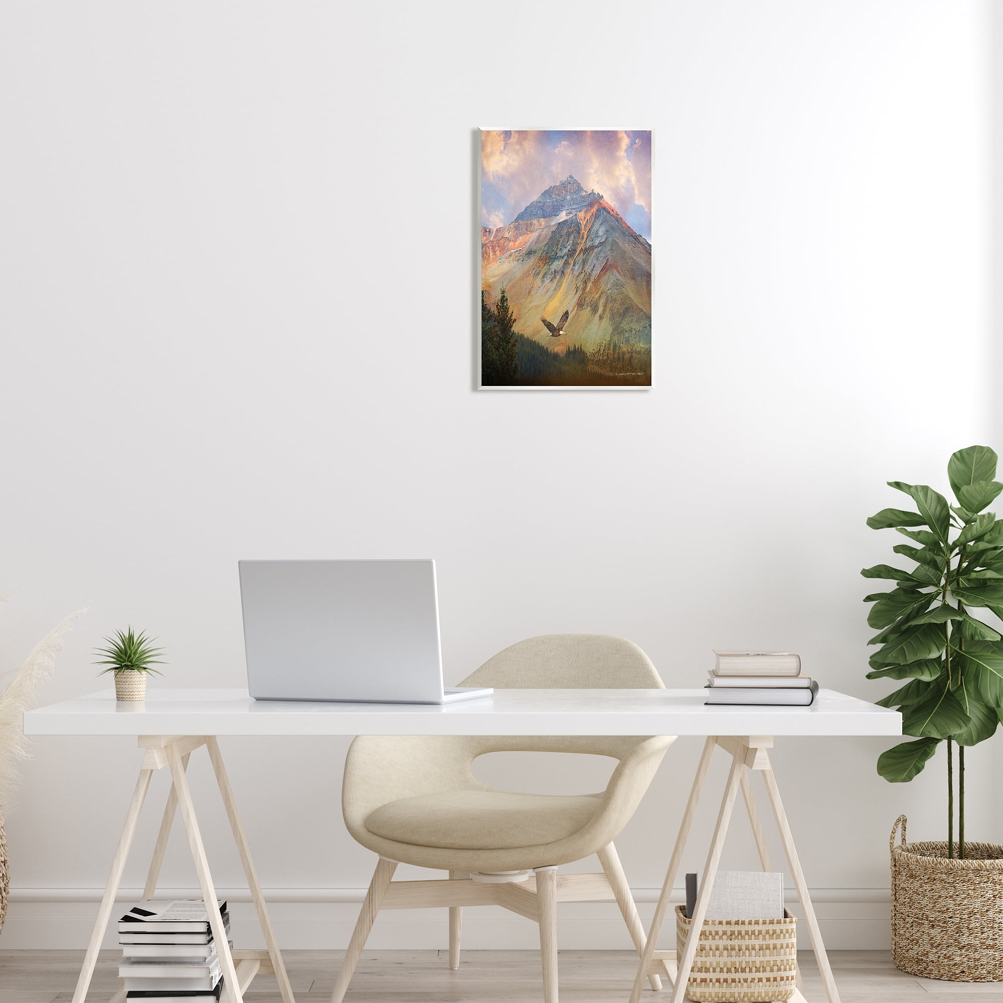 Stupell Soaring Eagle Mountain Valley Landscape Photography Wall Plaque Unframed Art Print Wall Art