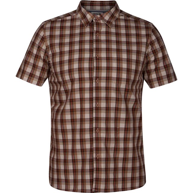 Hurley Charlie Button Up Camisa para Hombre, Marrón, XX-Large Hurley Botones al frente