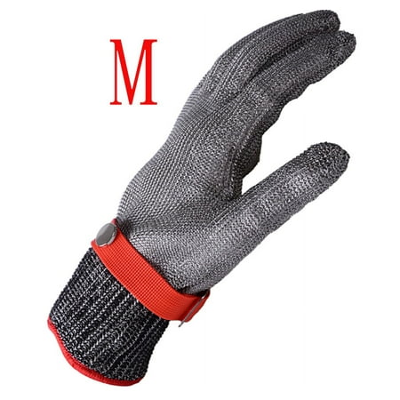 Qianying 5 Level Cut Resistant Stainless Steel Metal Mesh Chainmail Glove Butcher Glove for Meat Cutting Food Processing Knife Sharpening Oyster Shucking Kitchen Fish Fillet