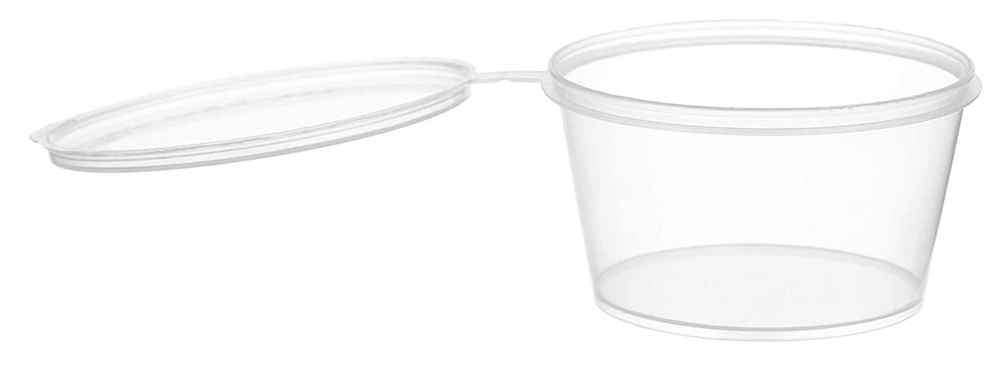 [50 COUNT] 2 Oz Leak Proof Plastic Condiment Souffle Containers with
