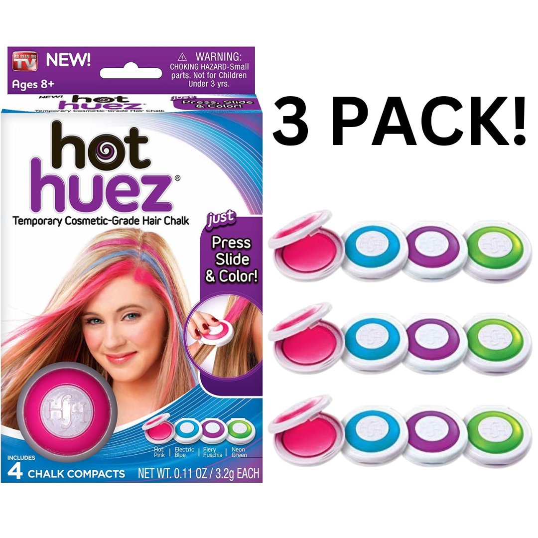 Pack of 3 Allstar Innovations Hot Huez Temporary Hair Chalk
