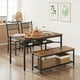 thumbnail image 4 of ChaoLink Juego de mesa para 4, mesa para cocina y 2 sillas con banco de almacenamiento, juego de mesa rectangular de 47.2" con soporte para vino, para espacio pequeño, apartamento, color marrón, 4 of 8
