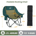 thumbnail image 7 of Lilypelle Portable Oversized Rocking Camping Chair for Adults, Fully Padded Folding Outdoor Lawn Chair with Cooler Bag & Side Pocket, Recliner Chair for Camp, Patio, Backyard, Loads up to 400 lbs, 7 of 7