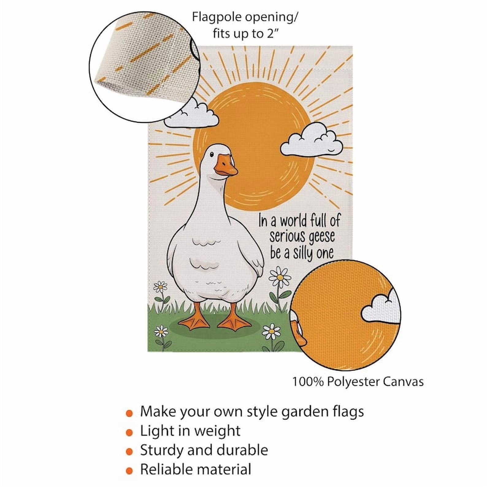 TiniDecor Silly Goose Garden Flag – 36”x60” Funny Animal Yard Sign, Whimsical Outdoor Decor