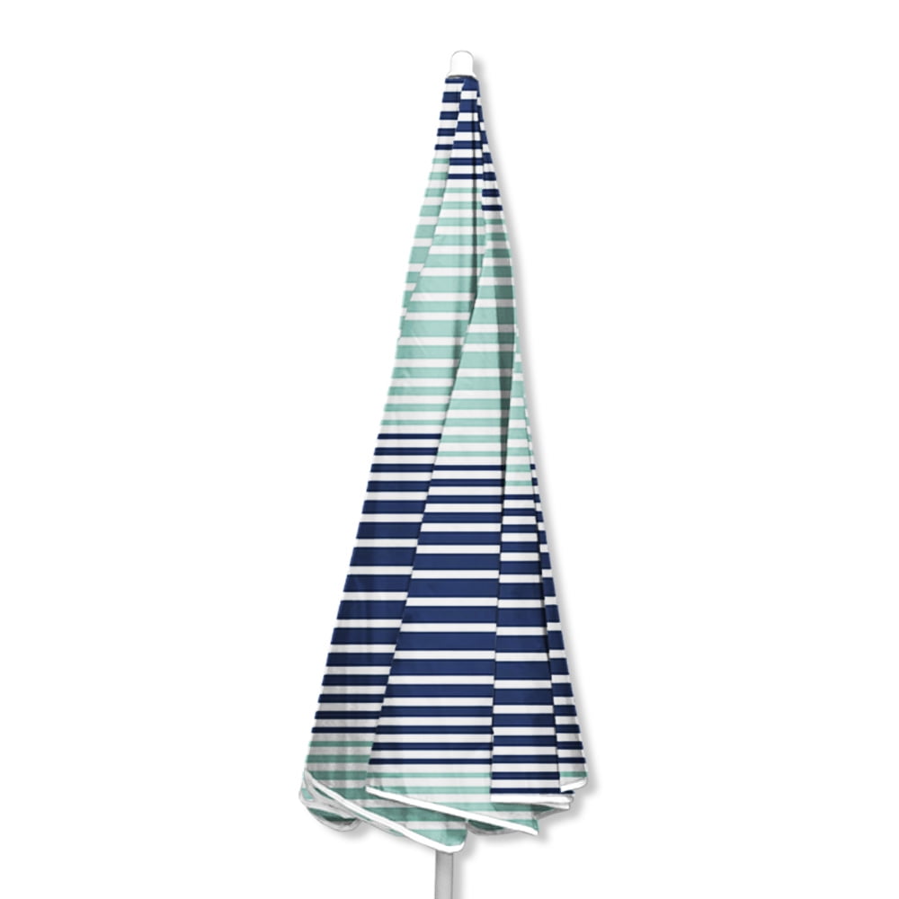 Caribbean Joe 6ft Beach Umbrella with UV Protection and Matching, Blue and White