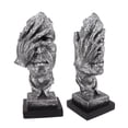thumbnail image 3 of Decoración Arte Cara Estatua Resina Retro Plata Indecolorable Abstraído Antideslizante Escritorio Creativo Objetos Decorativos para Sala Estantería, 3 of 10