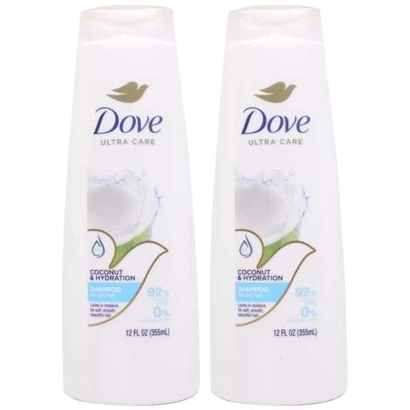 Pack of (2) Dove Ultra Care Coconut & Hydration Shampoo for Dry Hair - 12 fl. oz. (355mL)