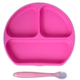 thumbnail image 1 of Plato con Divisiones y Cuchara de Silicón PAPU BABY Rosa con Succión para Bebés PAPU BABY de silicón con base de succión Rosa, 1 of 2