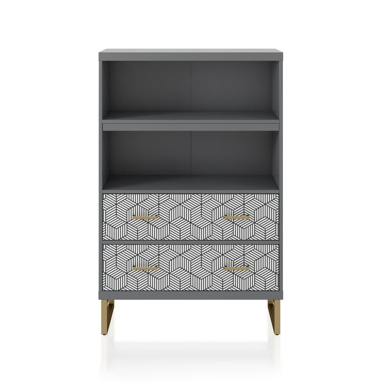 Cosmoliving by cosmopolitan scarlett bookcase with drawers deals