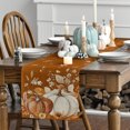thumbnail image 4 of Sm:)e Pumpkin Wildflower Fall Table Runner 13x72 Inch, Thanksgiving Holiday Dining Room Party Decoration(Dark Orange), 4 of 7