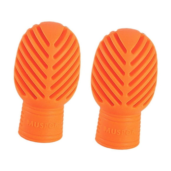 2 piezas de amortiguadores para baquetas, puntas para baquetas, silenciadores, puntas para práctica de batería, percusión Naranja