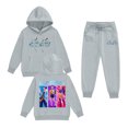 thumbnail image 2 of Kid Girl Pop Singer Hoodie Set,Casual Fashion Christmas Print Long Sleeve Pullover Casual Sweatshirt Pullover Crew Neck Oversized Sweatshirt, 120, 2 of 3