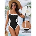 thumbnail image 4 of MOYIKO Women Slimming Tummy Control One Piece Swimsuit Retro Square Neck Bathing Suit, 4 of 7