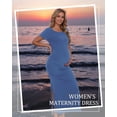 thumbnail image 5 of Women's Short Sleeve Maternity Dresses Clothes Split Pregnancy Maxi Dresses, 5 of 6