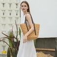 thumbnail image 5 of Large Handmade Straw Purses for Women, Summer Beach Natural Weaving Chic Woven Tote Handbags Shoulder Bag, 5 of 9