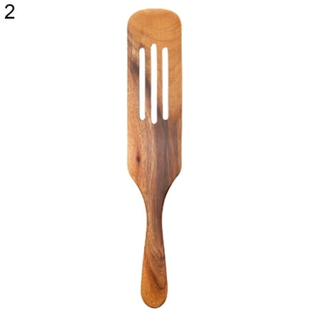 

Long Handle Non Sticky Wood Spurtle 1pcs Wooden Spatulas nonstick cookware for Kitchen Acacia Turner Spatulas Utensils with Hanging Hole Slotted Spatula Heat Resistant 2# pinshui