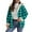 Mint Green, variant on HAiming Plaid Zip up Fleece Lined Hooded Coat for Women Casual Oversize Long Sleeve Jacket Soft Warm Tops Trendy Clothes