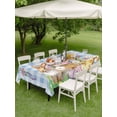 thumbnail image 3 of Outdoor Tablecloth with Umbrella Hole and Zipper, Easter Bunny Rectangle Table Cloth 60x102 Inch Waterproof Tablecloth, Spring Easter Eggs Floral Blue Check Picnic Table Cover for Patio Camping, 3 of 7