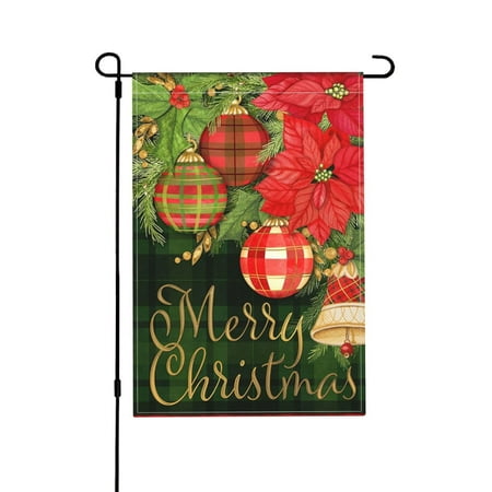 Christmas Garden Flag, Double Sided Winter Flags for Outside, Outdoor Indoor Christmas Decorations 12x18inch